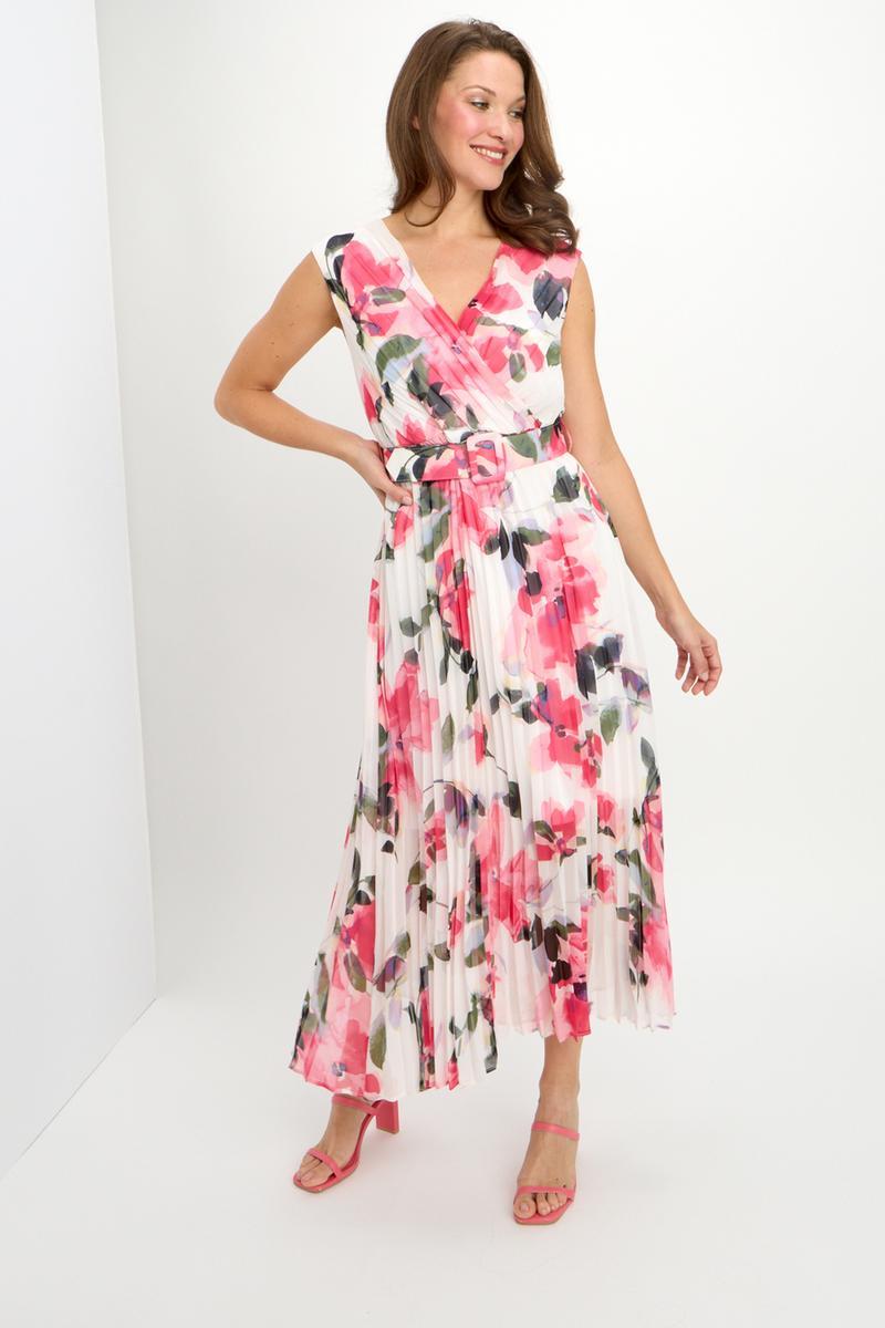 White and Pink Floral Dress Product Image