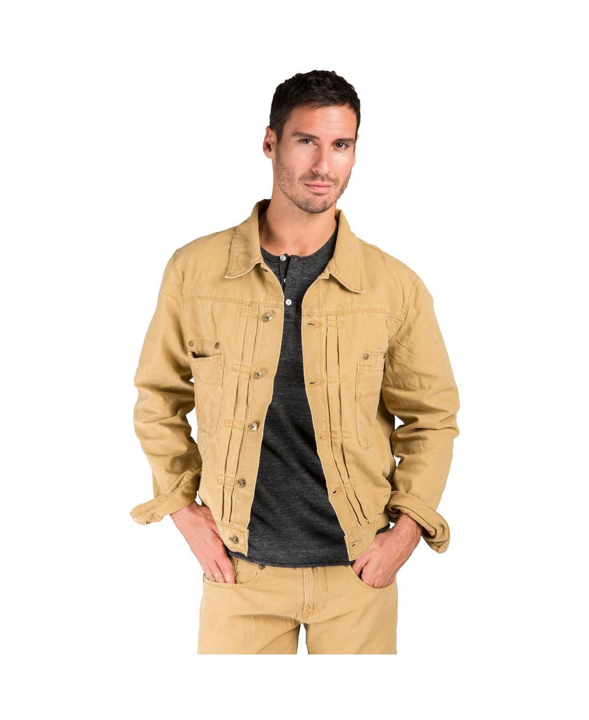 Mens Heavy Washed Canvas Trucker Jacket Product Image