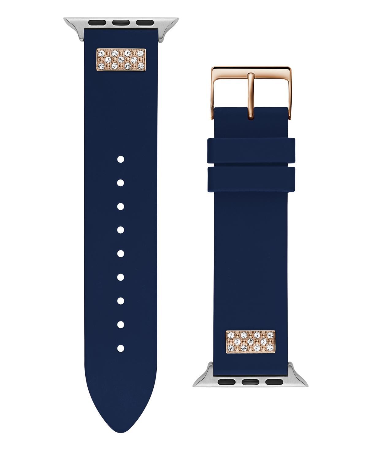 Guess Mens Navy Glitz Silicone Strap 42mm, 43mm ,44mm Apple Watch Band Product Image