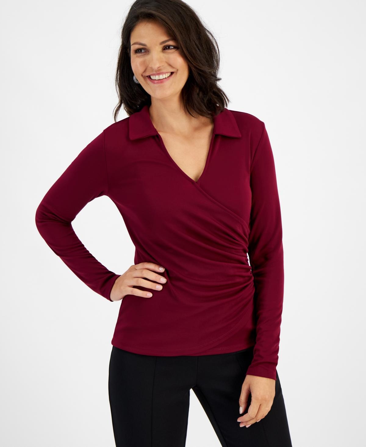 I.n.c. International Concepts Womens Side Ruched Top, Created for Macys Product Image