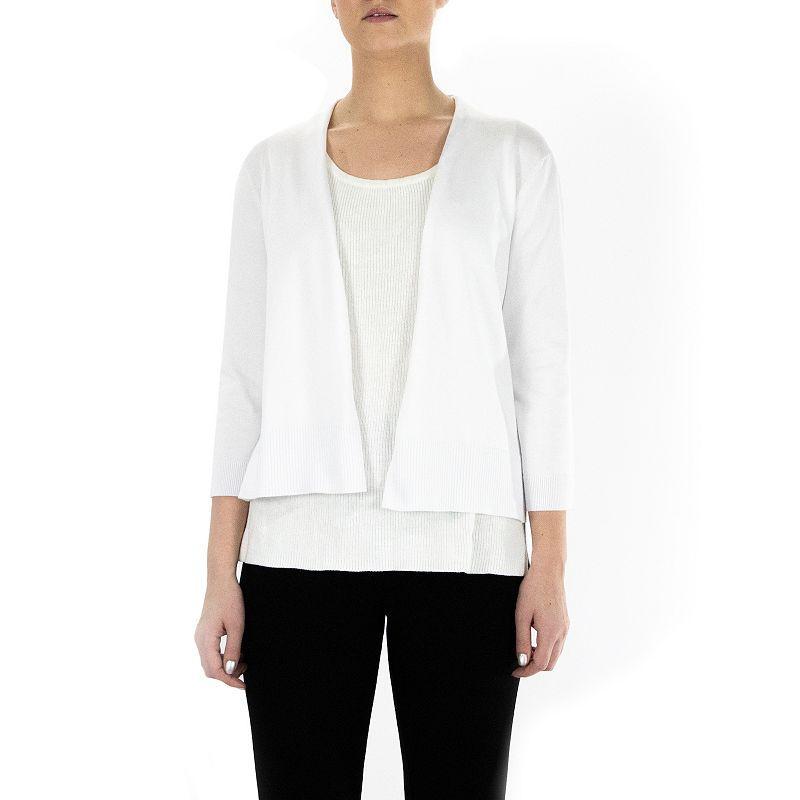 Womens Nina Leonard Classic Open-Front Bolero Cardigan Product Image