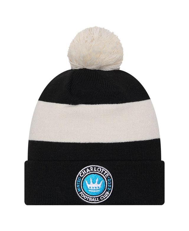 New Era Mens Black Charlotte Fc 2024 Kick Off Collection Cuffed Knit Hat with Pom Product Image