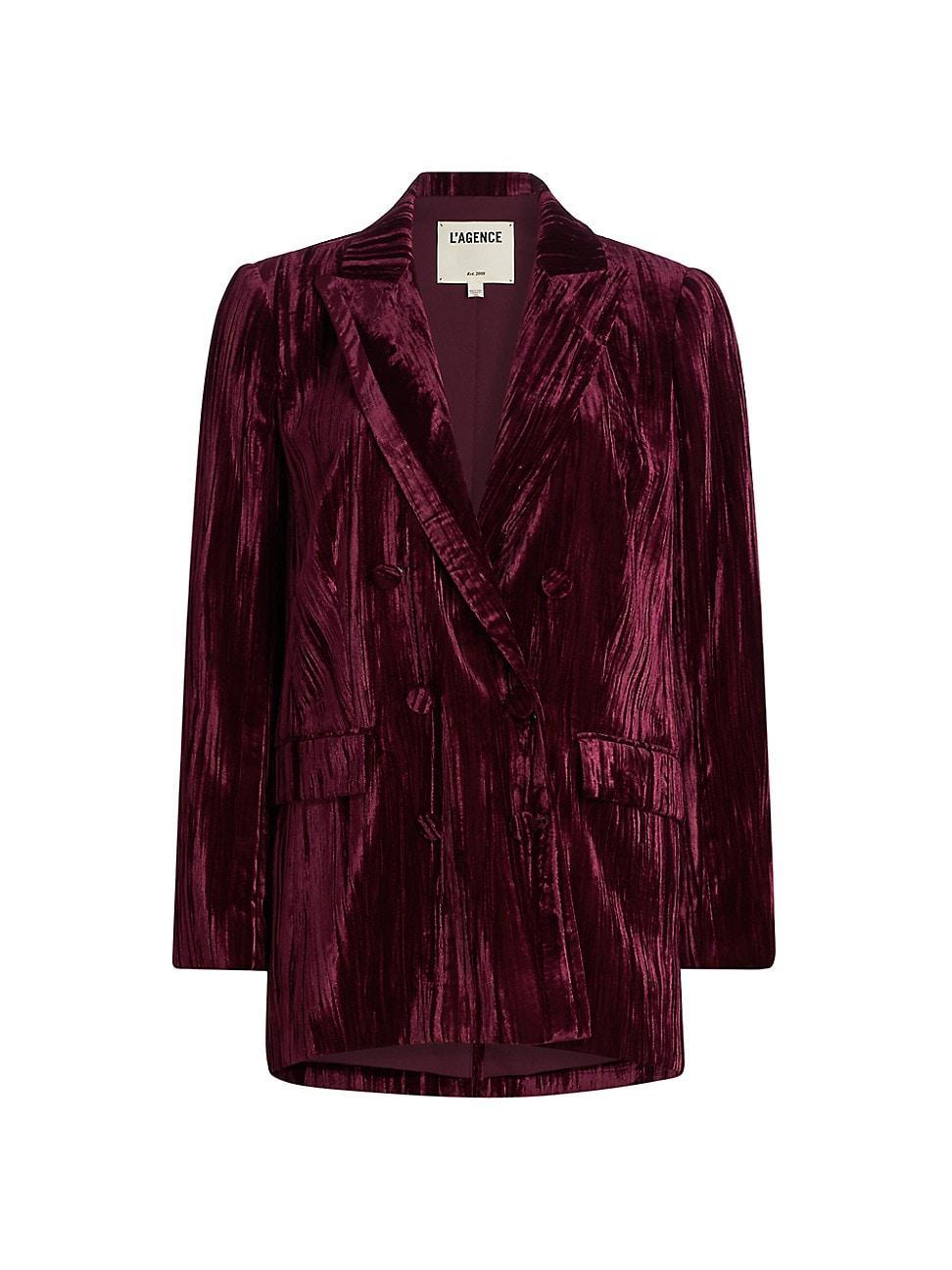 Womens Aimee Velvet Double-Breasted Blazer Product Image