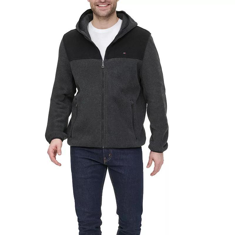 Mens Tommy Hilfiger Fleece Colorblock Hooded Jacket Product Image