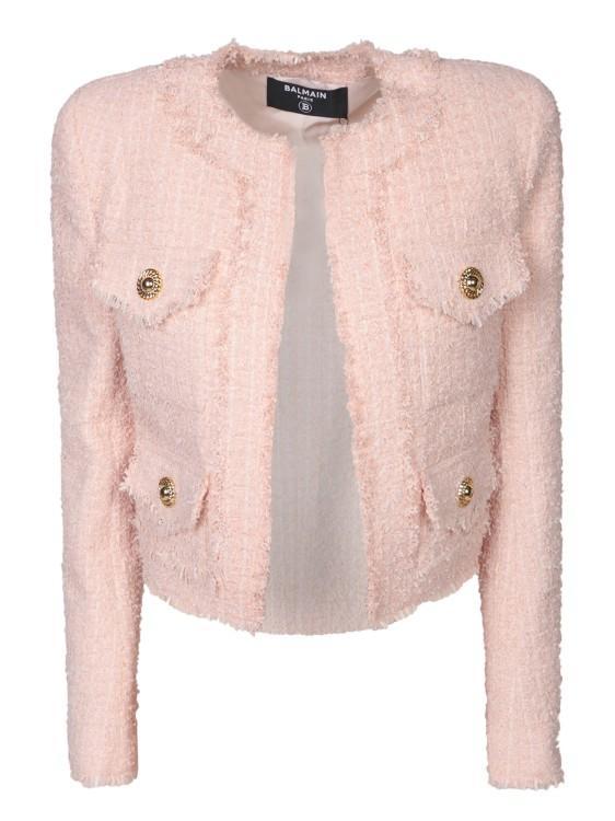 Pink Powder Tweed Jacket Product Image