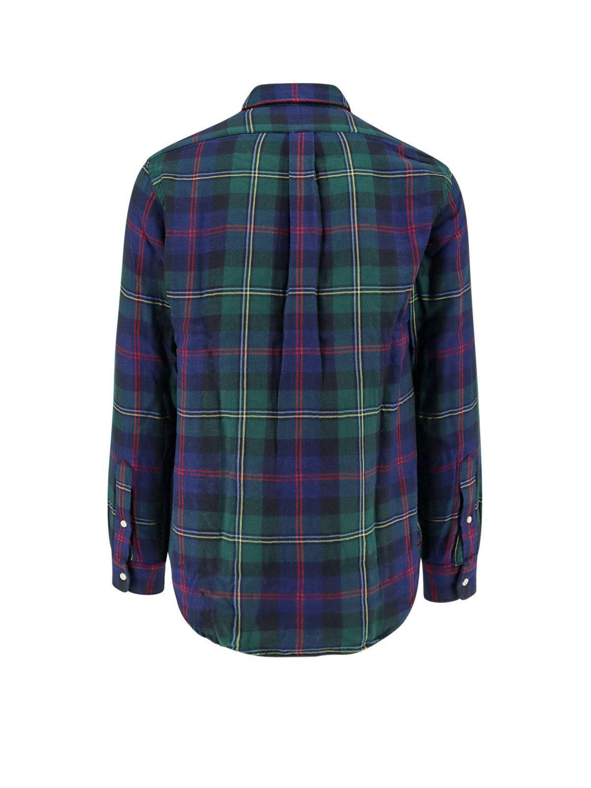 POLO RALPH LAUREN Custom Fit Plaid Double-faced Shirt In Green Product Image