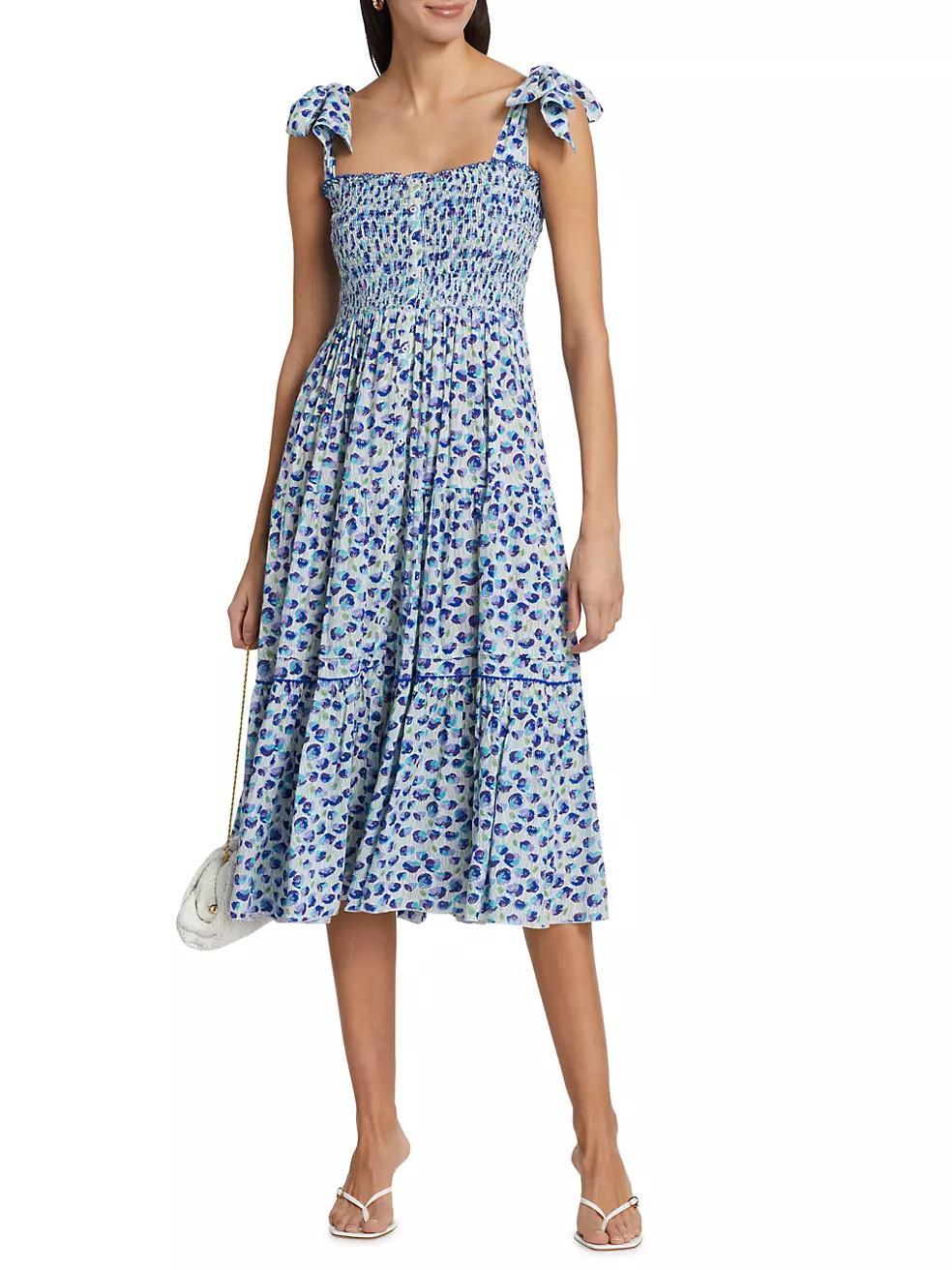 Triny Floral Tie-Strap Midi-Dress Product Image