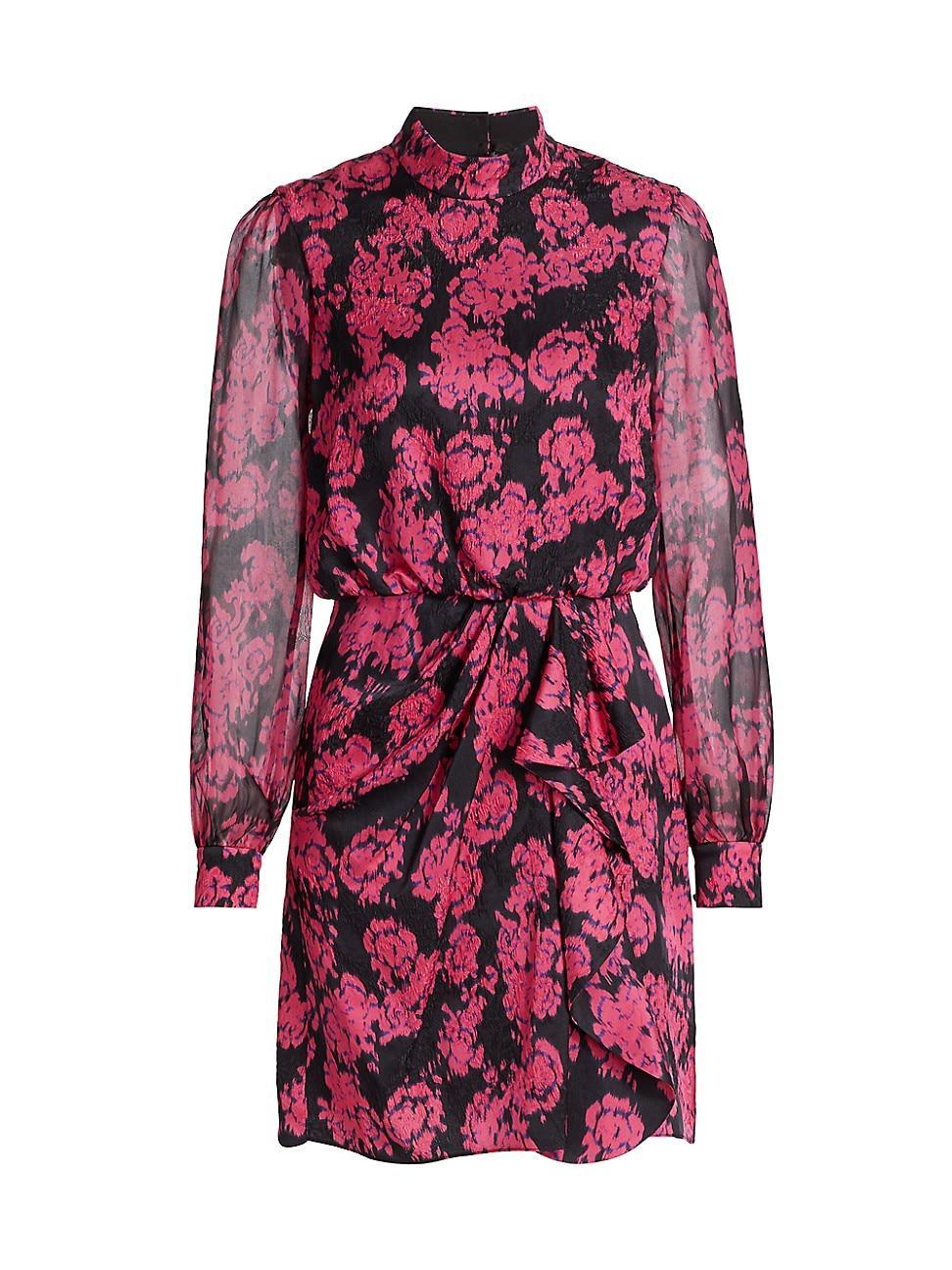 Womens Isa Floral Silk Minidress Product Image