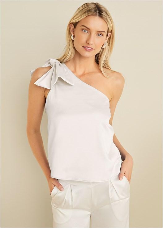 Bow Detail One-Shoulder Top Product Image