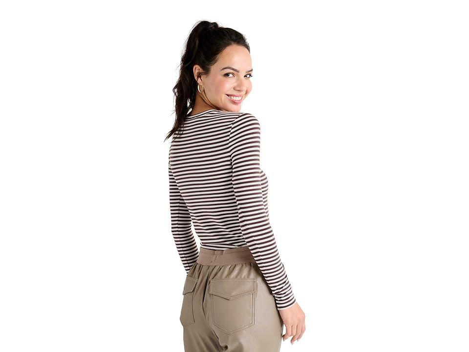 Splendid Bamboo Long Sleeve Striped Tee Shirt Product Image