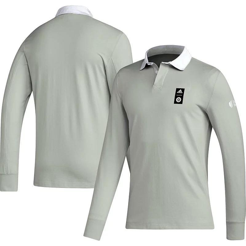 Mens adidas 2023 Player Gray Minnesota United FC Travel Long Sleeve Polo Product Image