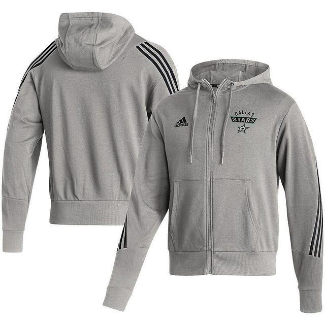 Mens adidas Heathered Gray Chicago Blackhawks Fashion Full-Zip Hoodie Product Image