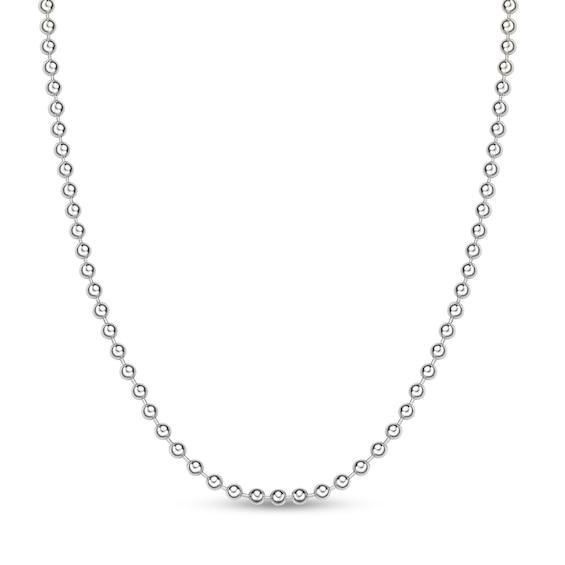 Men's 4.0mm Bead Chain Necklace in Solid Stainless Steel - 20" Product Image