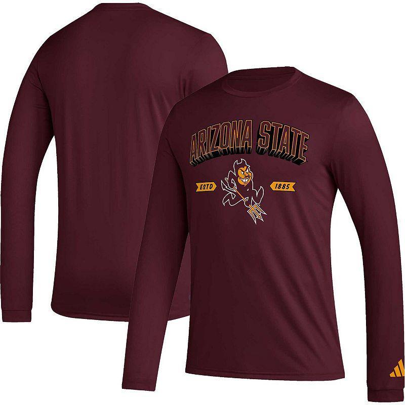 Mens adidas Maroon Arizona State Sun Devils Mighty Mascot Pregame Long Sleeve T-Shirt Product Image