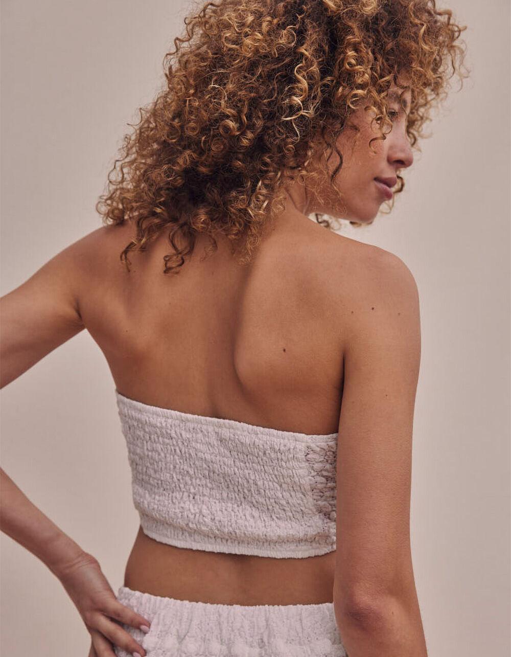 WEST OF MELROSE Textured Knot Womens Tube Top Product Image