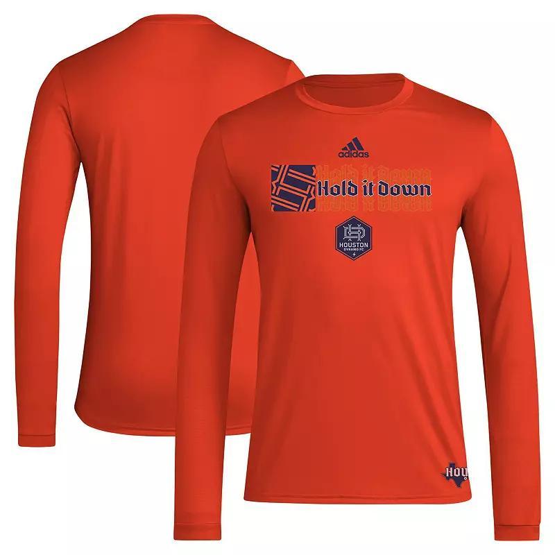 Mens adidas Orange Houston Dynamo FC 2024 Jersey Hook AEROREADY Long Sleeve T-Shirt Product Image