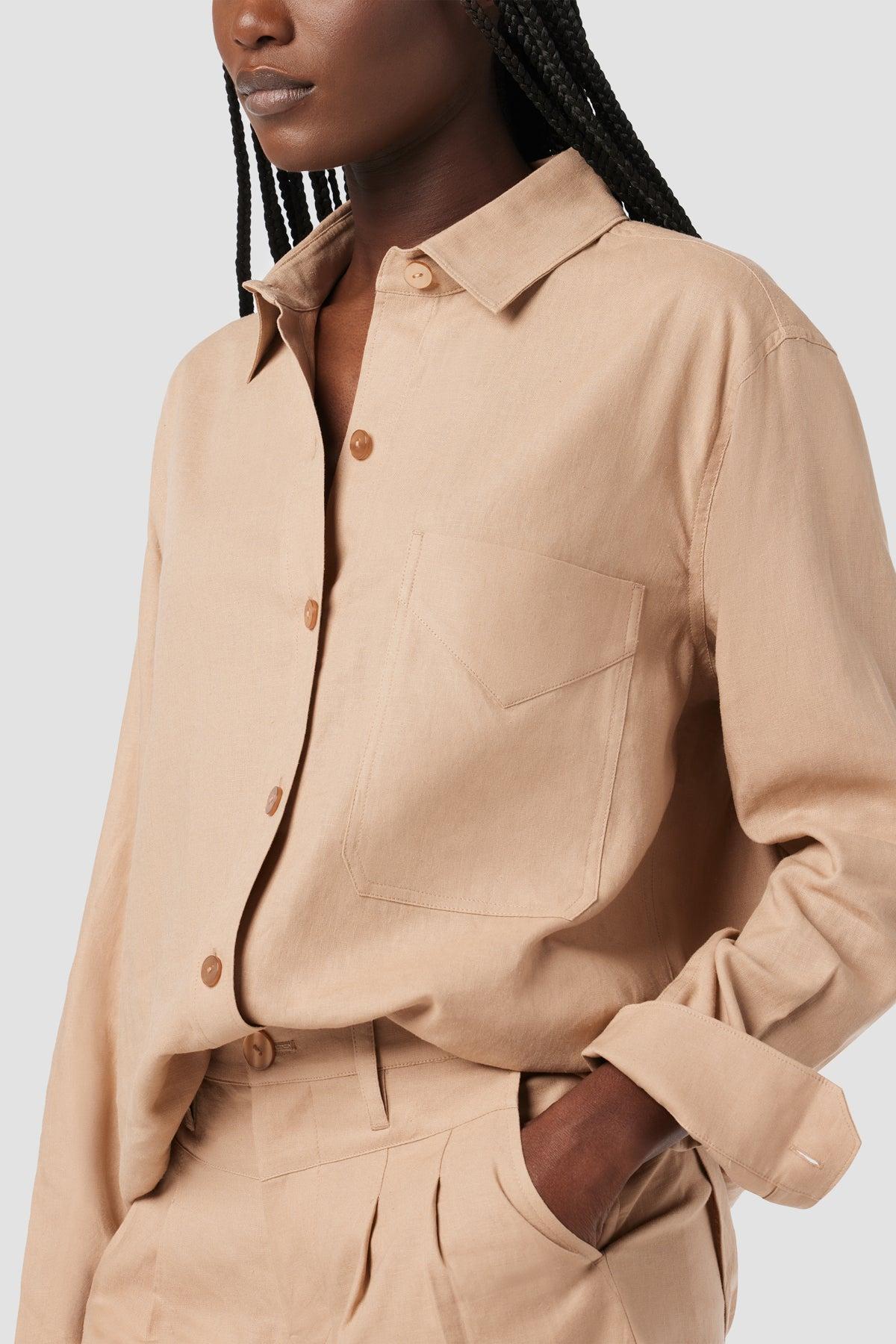 Oversized Button Down Shirt Female Product Image