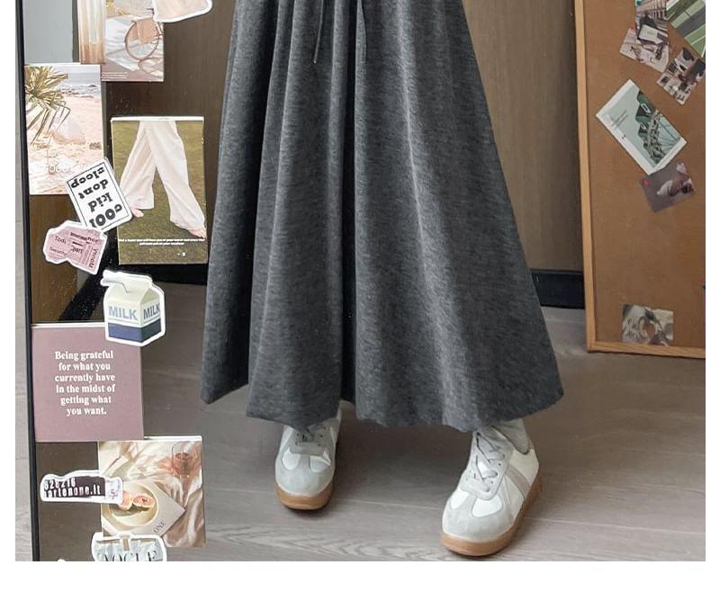 High Waist Plain Maxi A-Line Skirt Product Image