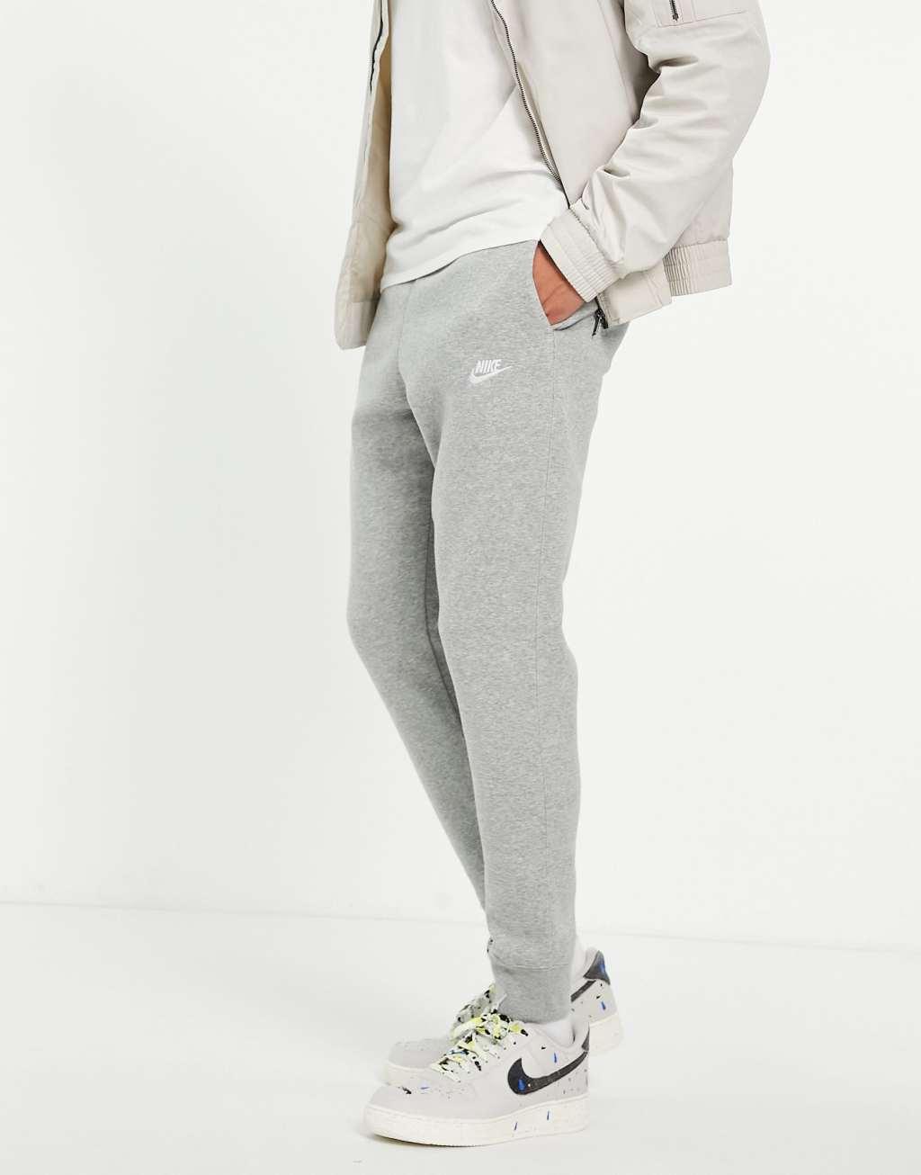 Nike Mens Nike Club Joggers - Mens Dark Grey Heather/White Product Image