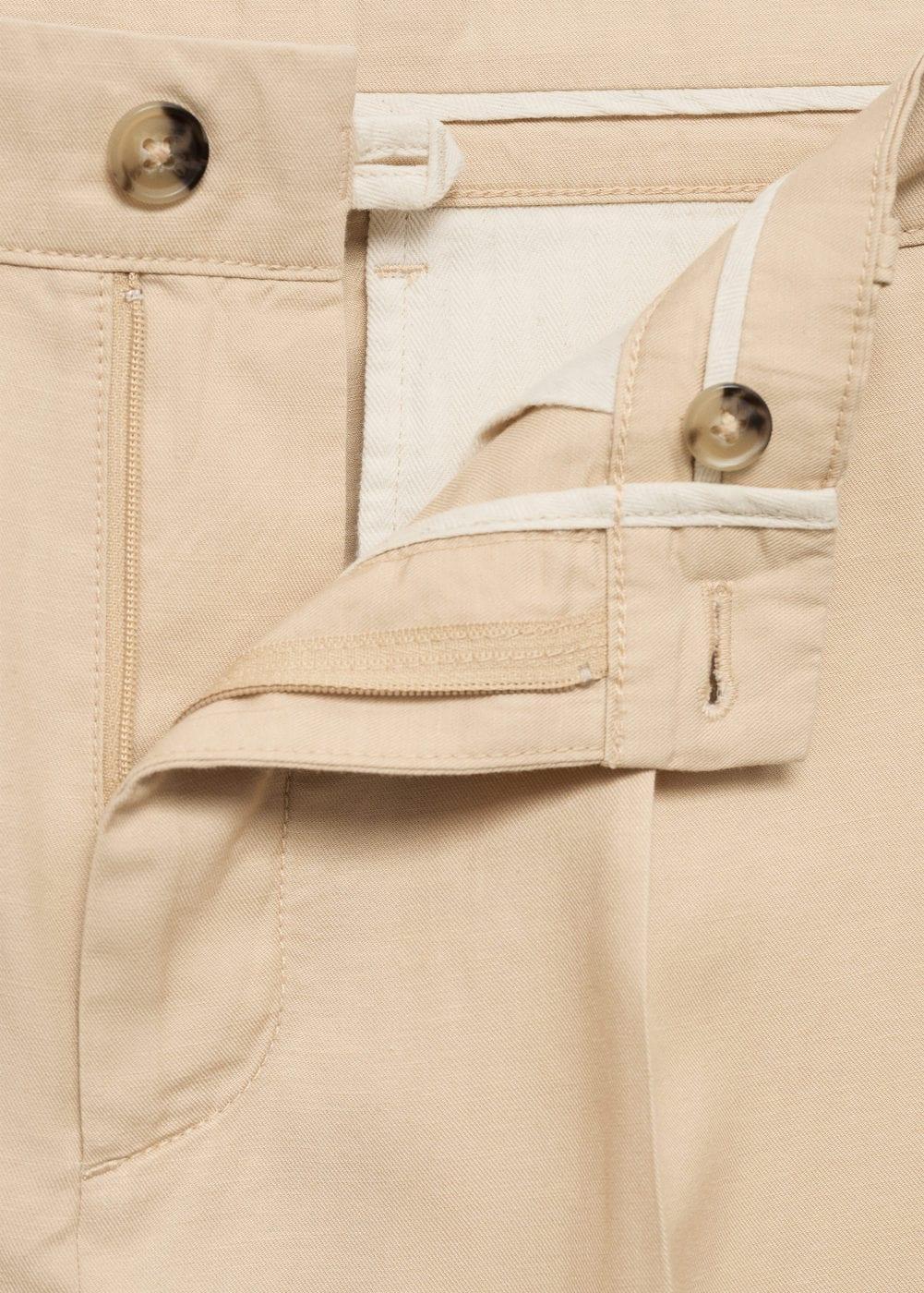 MANGO MAN - Cotton lyocell pleated pants vanillaMen Product Image