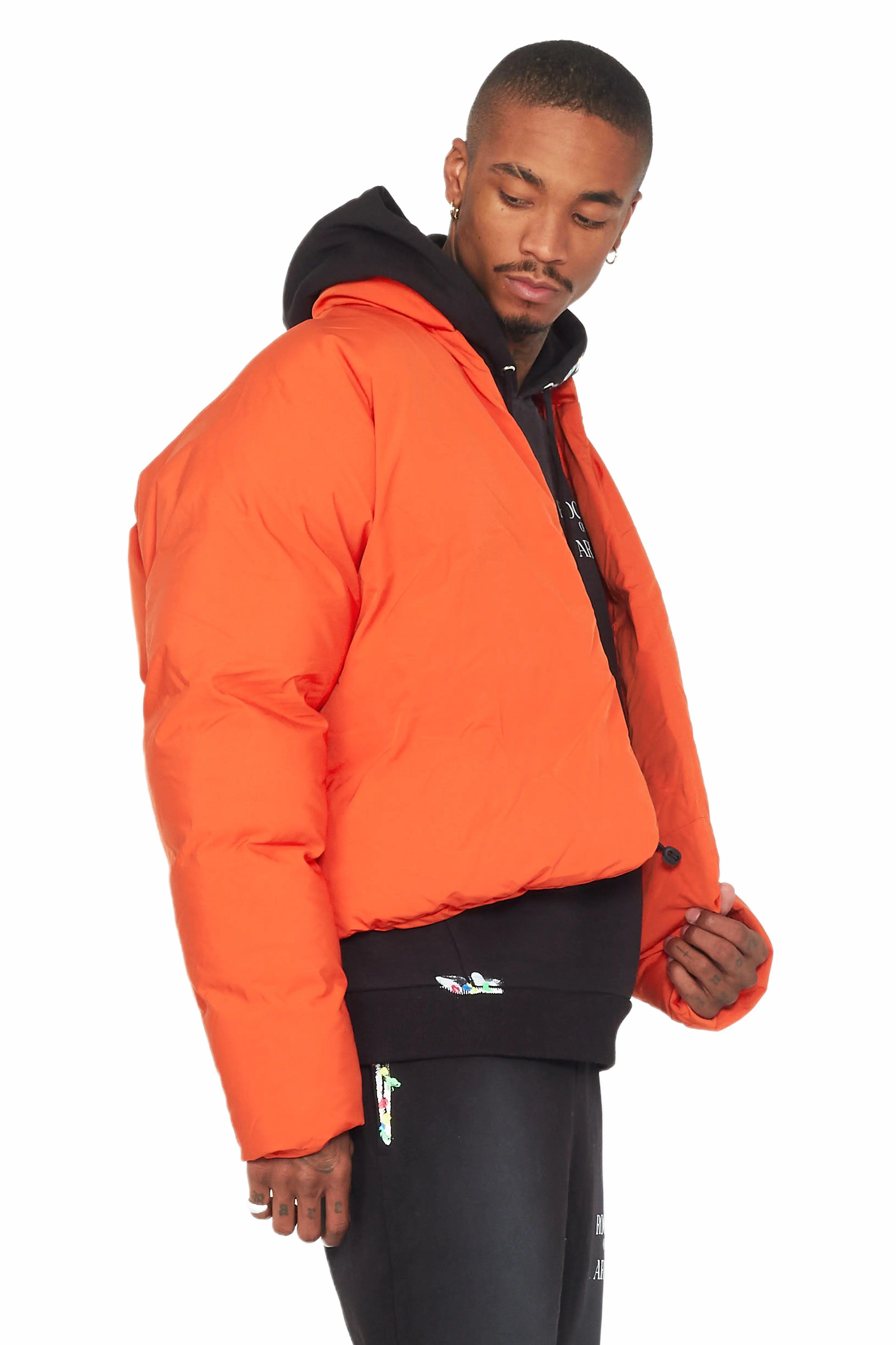 Damien Orange Puffer Jacket Male Product Image