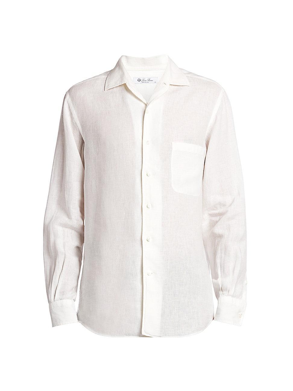 Mens Linen Pocket Button-Down Shirt Product Image