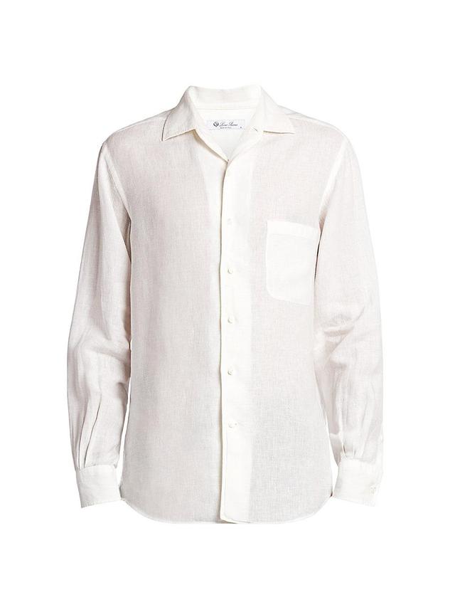 Mens Linen Pocket Button-Down Shirt Product Image