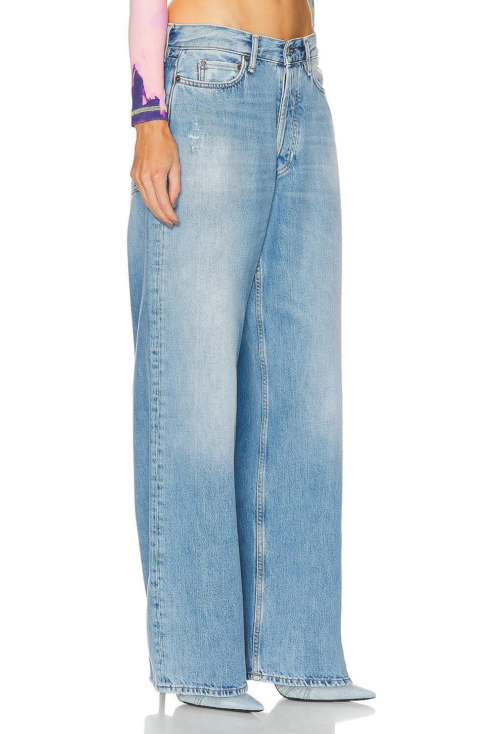 Acne Studios Low Rise Baggy Wide Leg in Blue Product Image