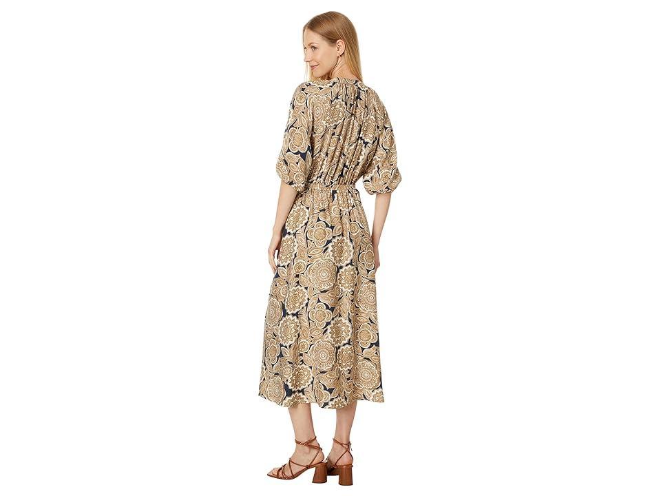 Tommy Hilfiger Floral Puff Sleeve Midi Dress (Sky Captain Multi) Women's Dress Product Image