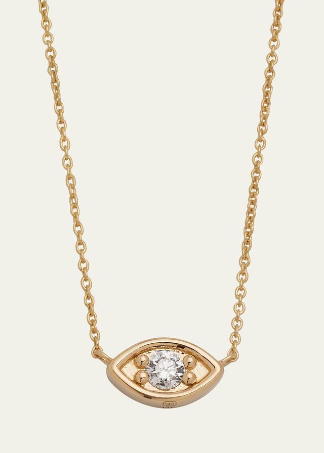 Womens Large Marquis Eye 14K Gold & Diamond Necklace Product Image