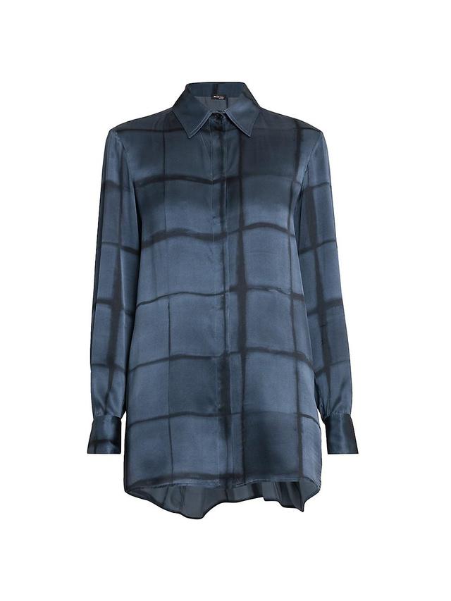 Womens Grid Silk Shirt Product Image