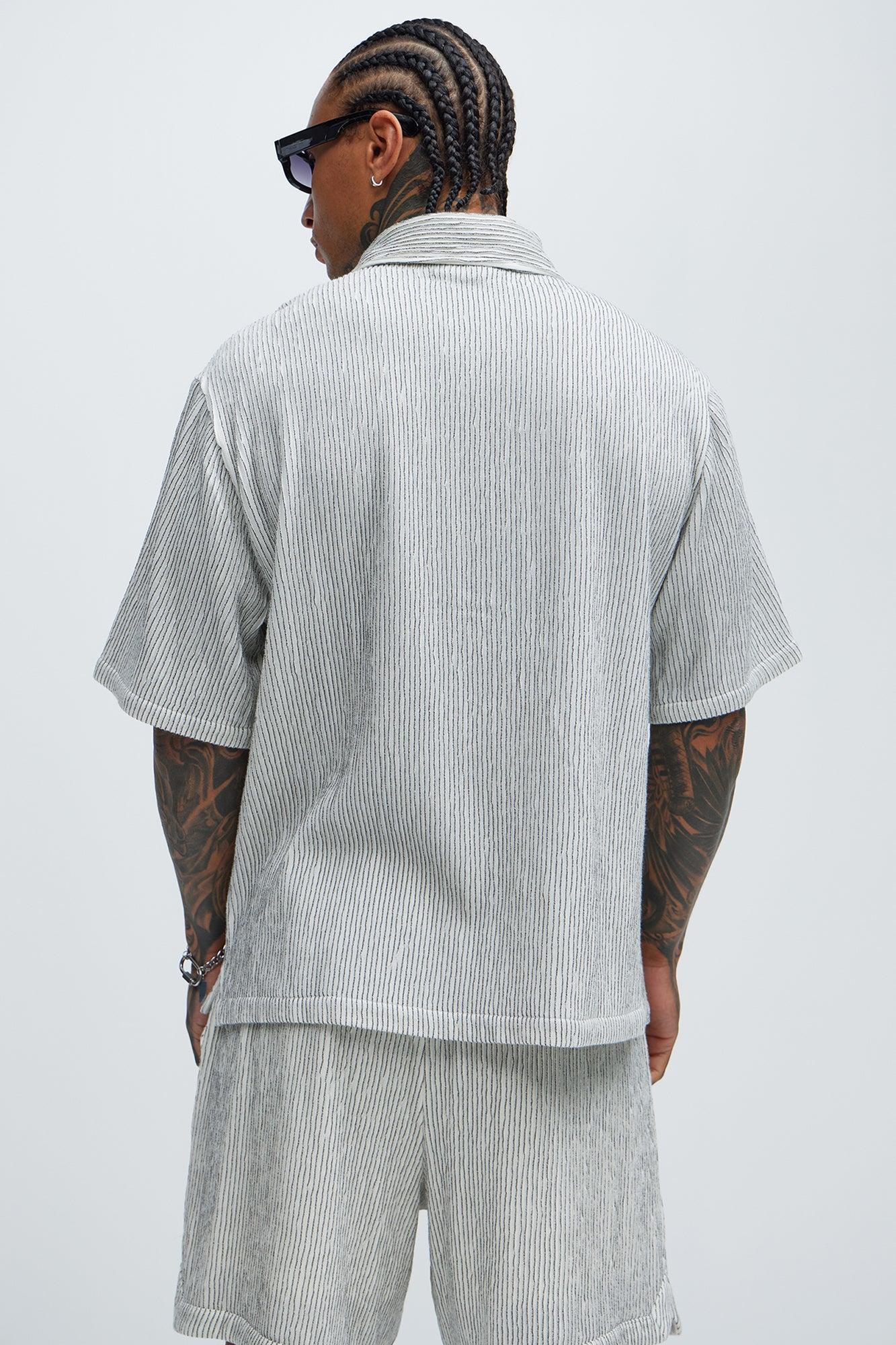 Neil Textured Shirt - White/Black Product Image