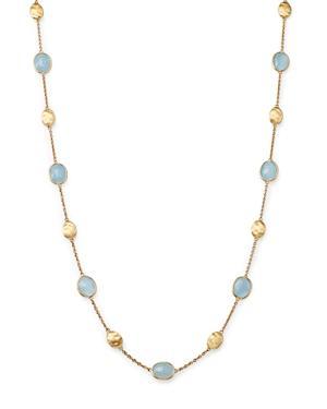 Womens Siviglia 18K Yellow Gold & Aquamarine Station Necklace Product Image