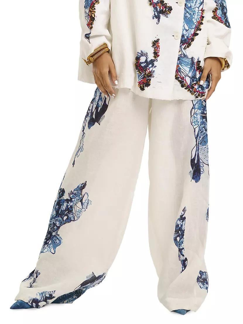 Broad Wide-Leg Linen Pants Product Image