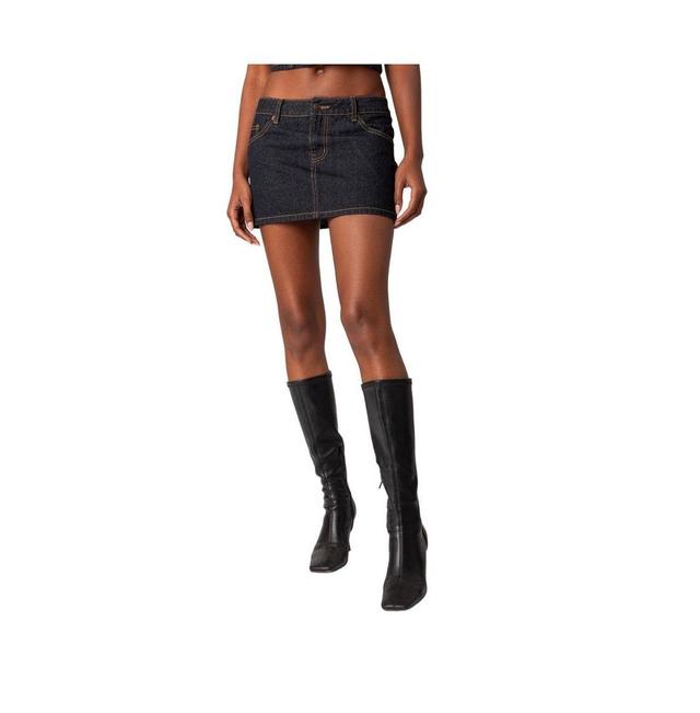 EDIKTED Foster Low Rise Denim Miniskirt Product Image