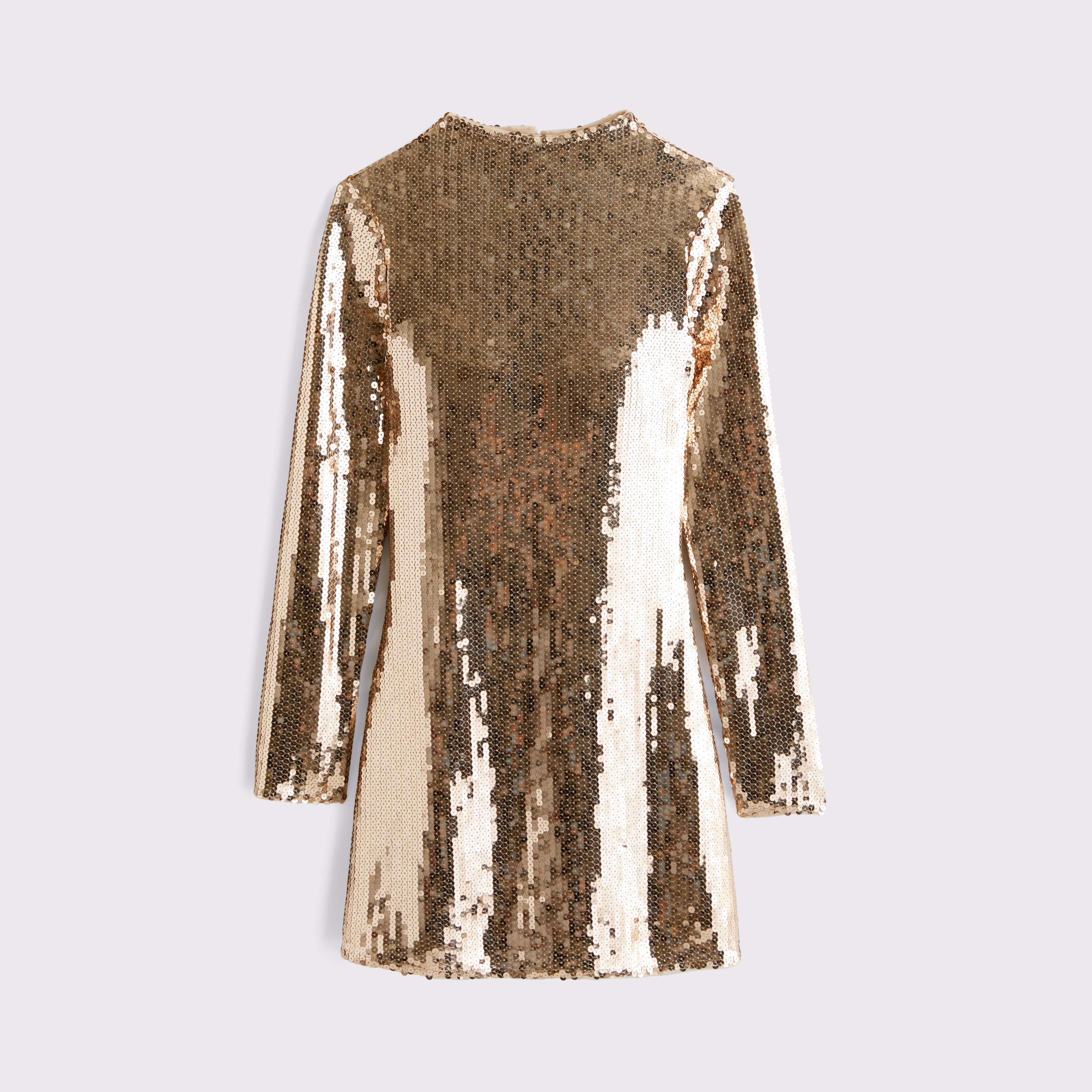 The A&F Paloma Long-Sleeve Velvet Mini Dress Product Image