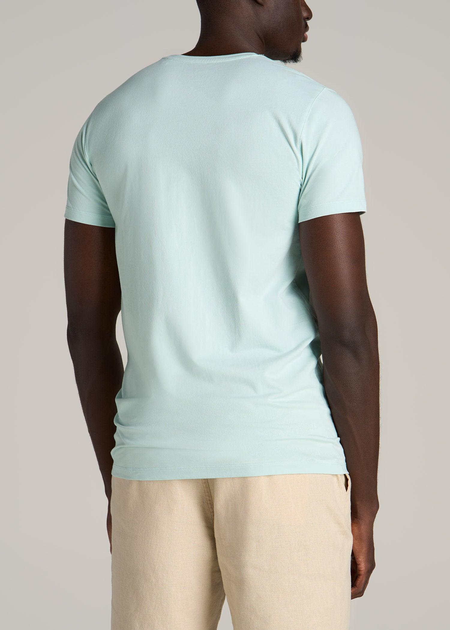 Stretch Cotton MODERN-FIT T-Shirt for Tall Men in Mint Male Product Image