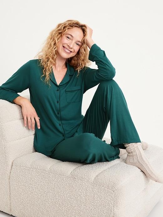 Knit Jersey Pajama Pant Set Product Image