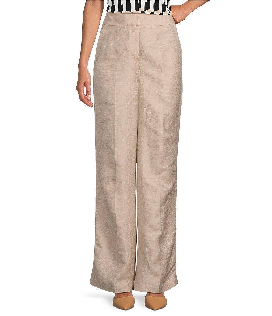 Calvin Klein Linen Blend High Waist Wide Leg Pants Product Image