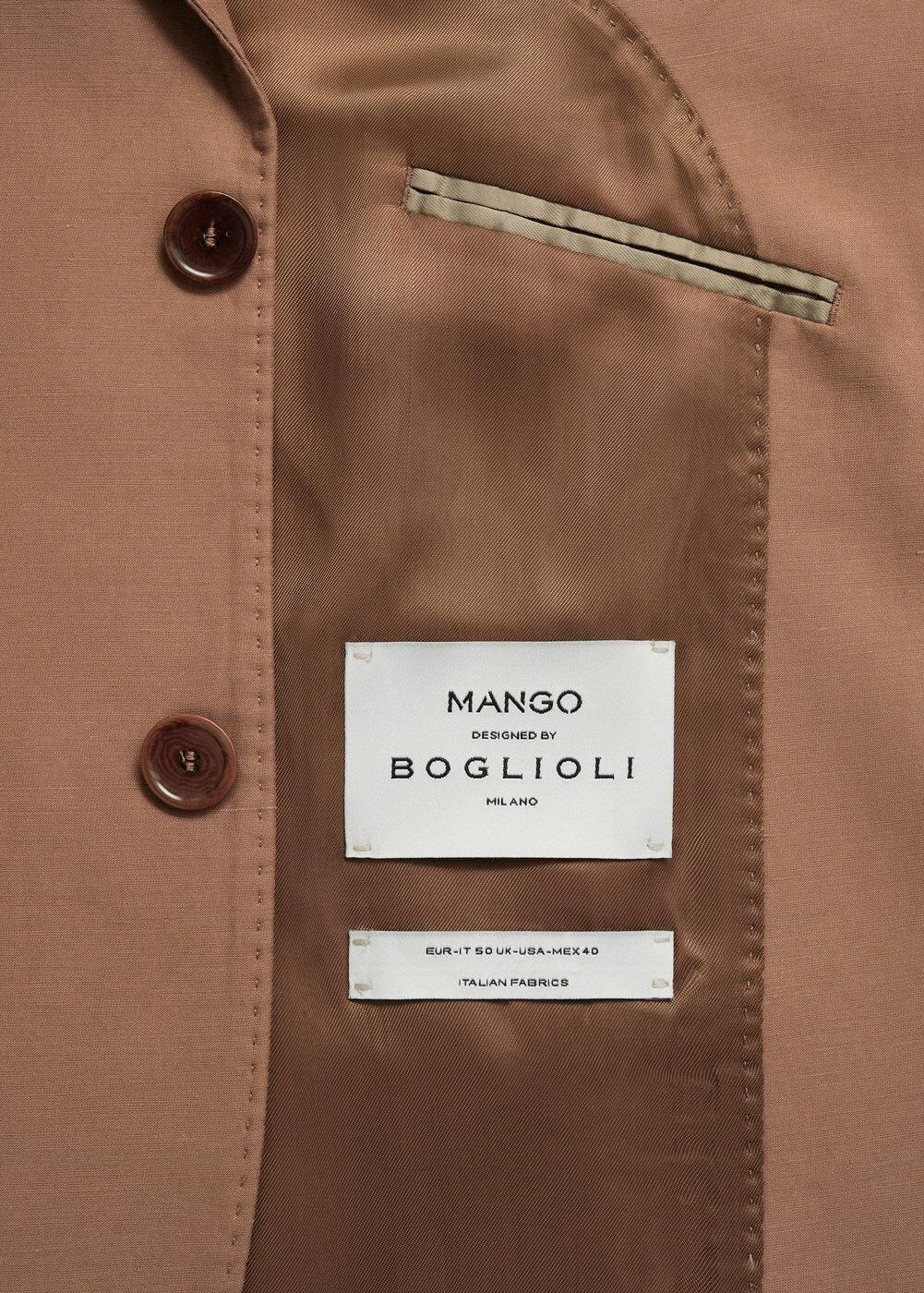 MANGO MAN - Slim fit linen and cotton suit jacket burnt orangeMen Product Image