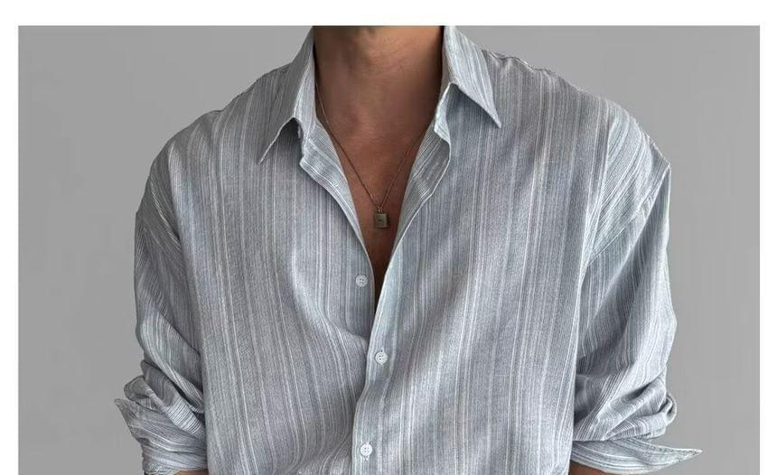 Long-Sleeve Striped Shirt Product Image