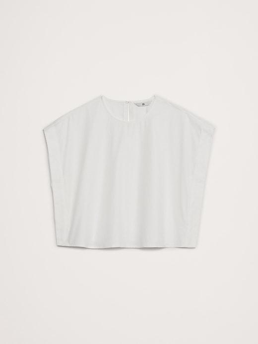 Cotton Sharp-Shoulder Cropped Top Product Image