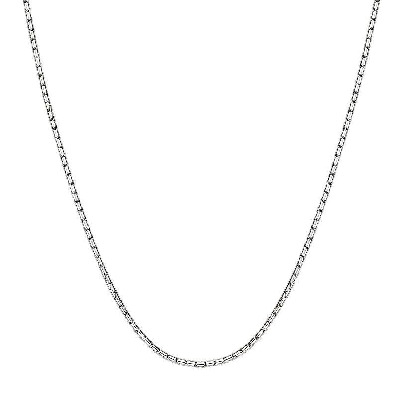 Mens LYNX Stainless Steel Snake Chain Necklace Grey Product Image