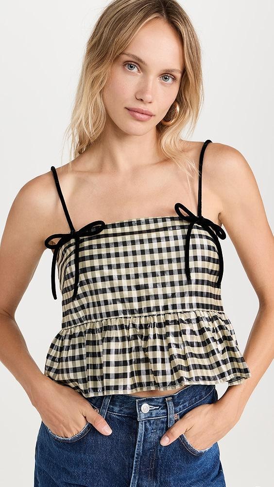 GANNI Shiny Check Jacquard Top | Shopbop Product Image