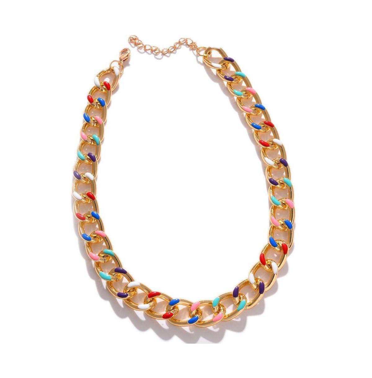 Sohi Womens Gold Metallic Chainlink Necklace Product Image