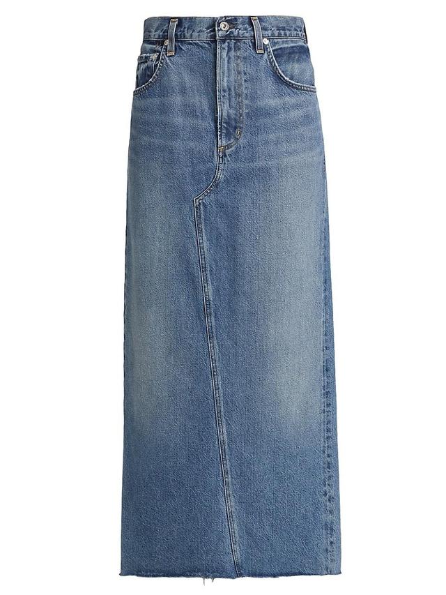 Womens Circolo Denim Maxi Skirt Product Image