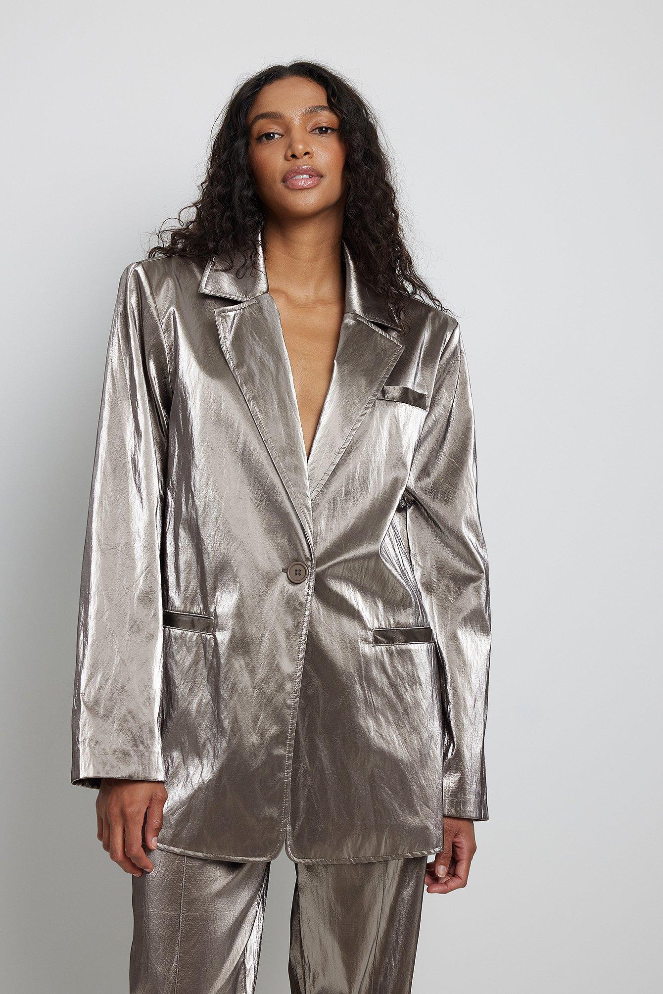 Boxy Silver Blazer Product Image