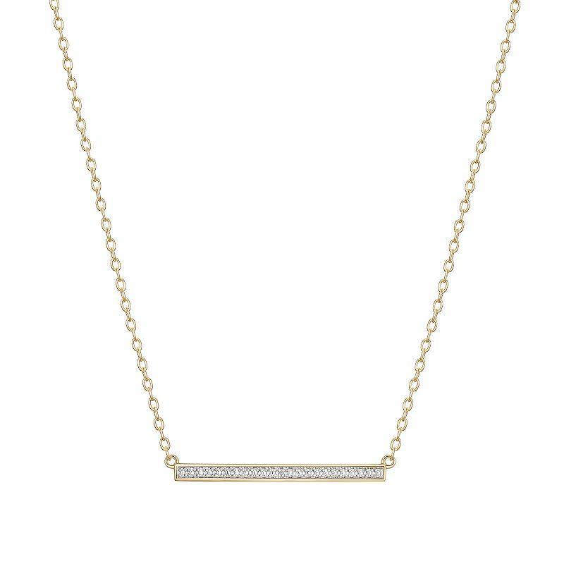 Sarafina Diamond Accent Bar Necklace, Womens Gold Tone White Product Image