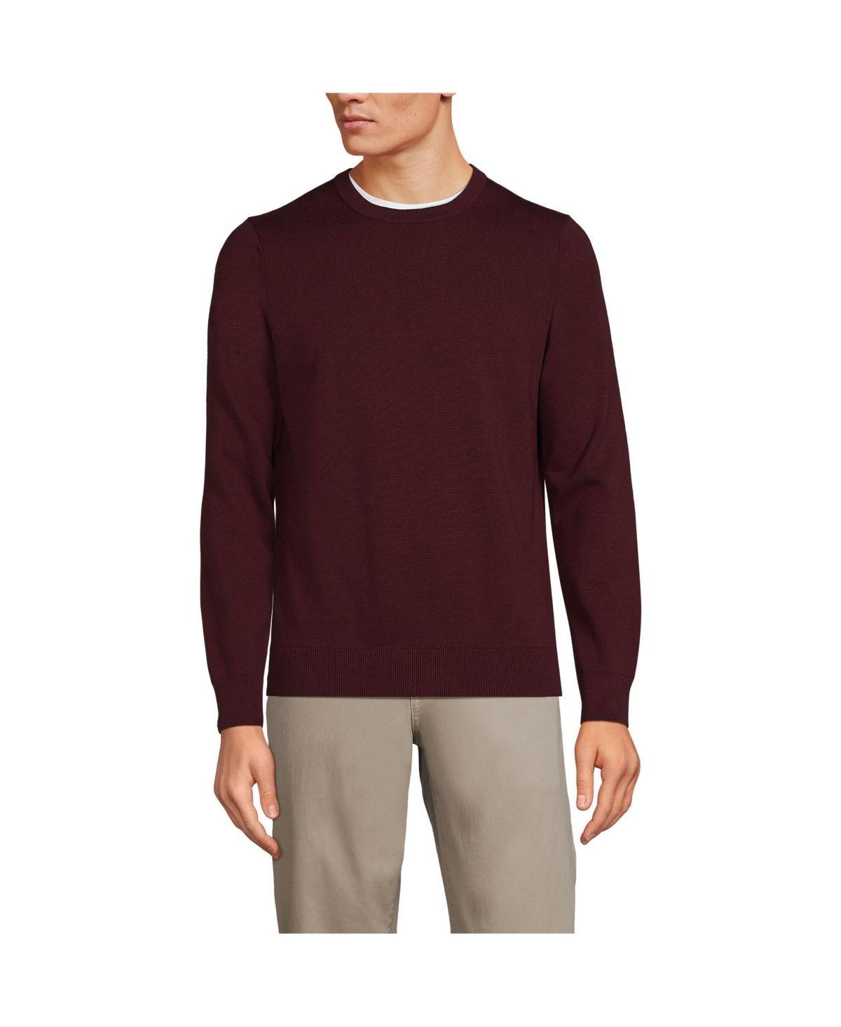 Lands End Mens Fine Gauge Cotton Crew Neck Sweater Product Image