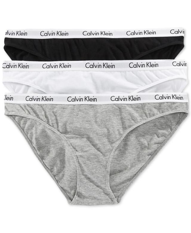 Womens Calvin Klein Carousel 3-Pack Bikini Panty Set - Black/White Product Image